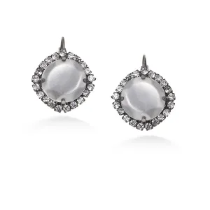 FACETED SILVER ROUND CRYSTAL  EARRINGS #288SV3201 (7E6/6A1)