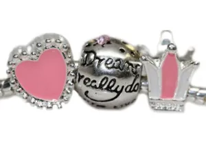 Fairy Tale Dreams 3 Charms for Snake Chain Charm Bracelet