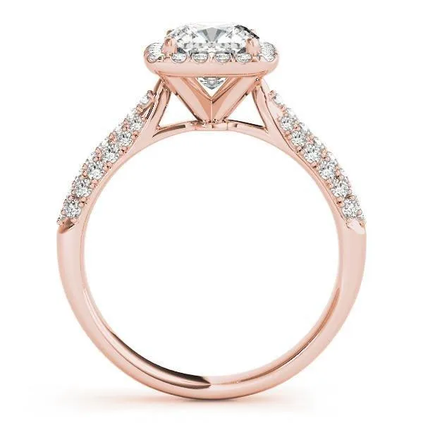 Fallyn Cushion Moissanite Diamond Halo Channel Side Engagement Ring