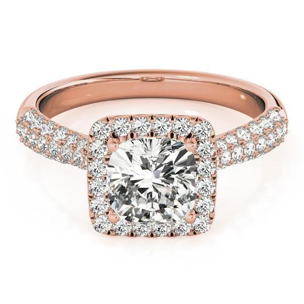 Fallyn Cushion Moissanite Diamond Halo Channel Side Engagement Ring