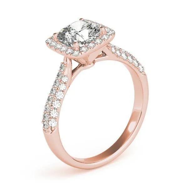 Fallyn Cushion Moissanite Diamond Halo Channel Side Engagement Ring