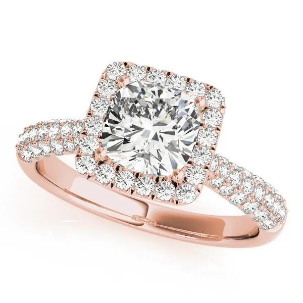 Fallyn Cushion Moissanite Diamond Halo Channel Side Engagement Ring