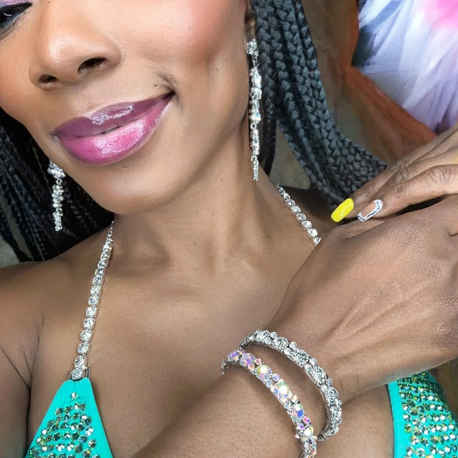 FANCY - clear rhinestone bubble drop earrings