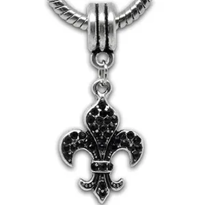 Fleur De Lis European Bead Compatible for Most European Snake Chain Charm Bracelet