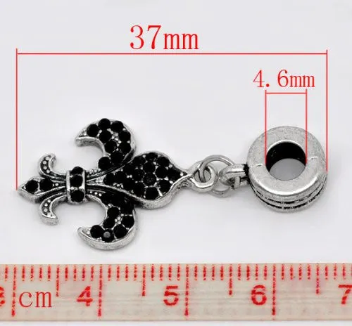 Fleur De Lis European Bead Compatible for Most European Snake Chain Charm Bracelet
