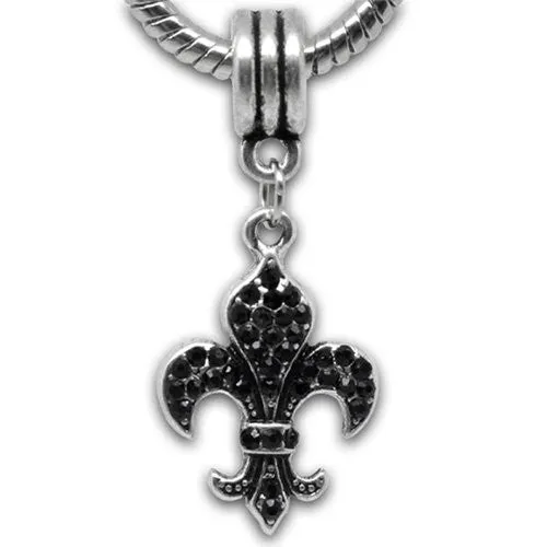 Fleur De Lis European Bead Compatible for Most European Snake Chain Charm Bracelet