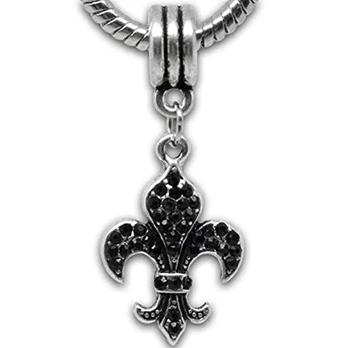 Fleur De Lis European Bead Compatible for Most European Snake Chain Charm Bracelet