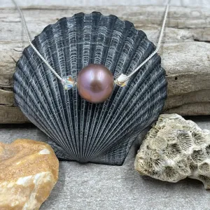 Floating Edison Pearl and Crystal Necklace