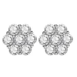 Floral Cluster Earrings (Silver, Stud)