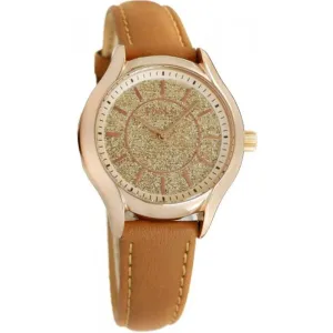 Fossil Beige Leather Strap Silver Dial Quartz Watch for Ladies - BQ3159