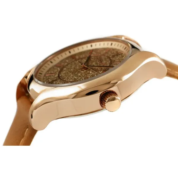 Fossil Beige Leather Strap Silver Dial Quartz Watch for Ladies - BQ3159