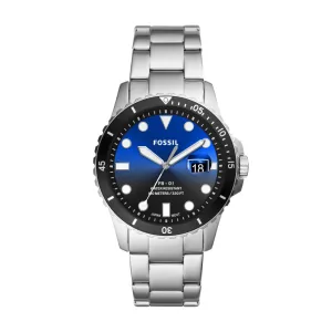 Fossil FB-01 Blue Dial Stainless Steel Mens Watch