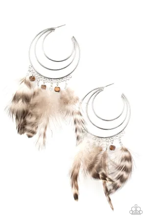 Freely Free Bird Brown Paparazzi Earrings