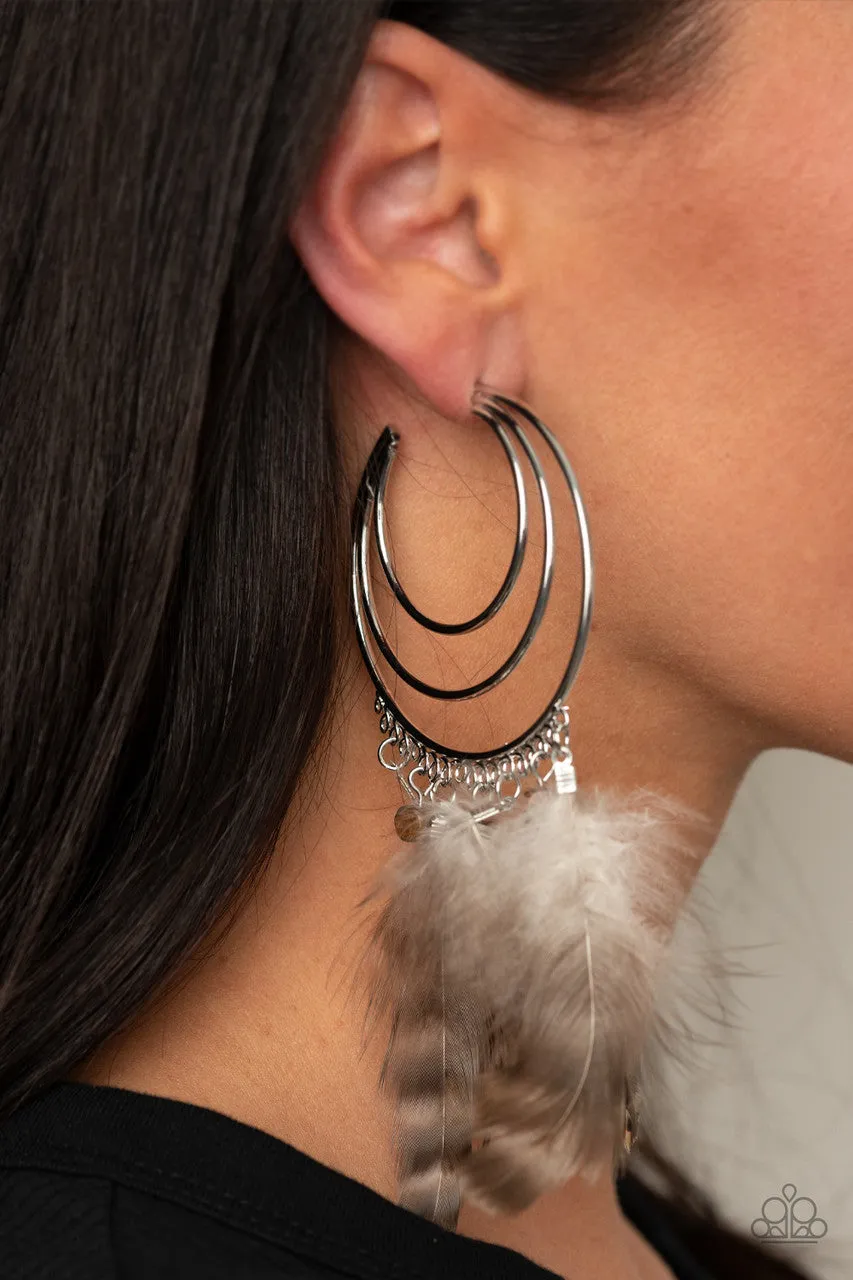 Freely Free Bird Brown Paparazzi Earrings