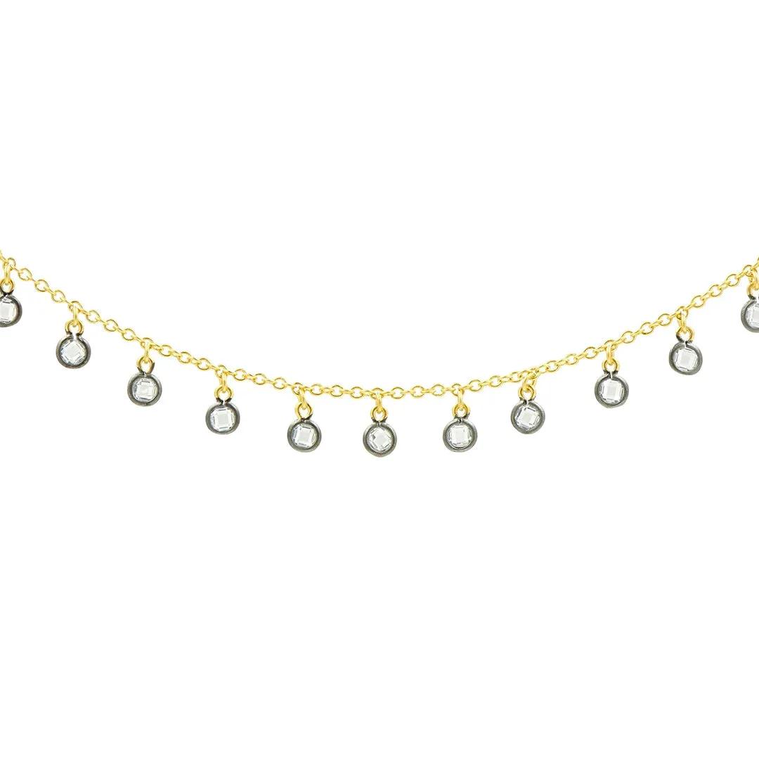 Freida Rothman Signature Bezel Drop Choker Necklace