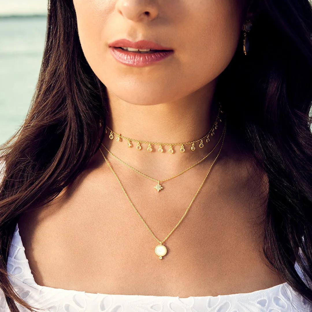 Freida Rothman Signature Bezel Drop Choker Necklace