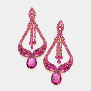 Fuchsia Crystal Pageant Earrings  | "Miss America" | 517128