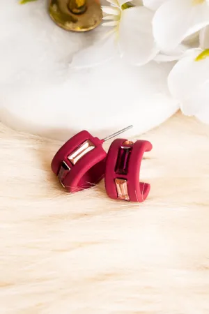 Fuchsia Ray Of Light Hoop Earrings
