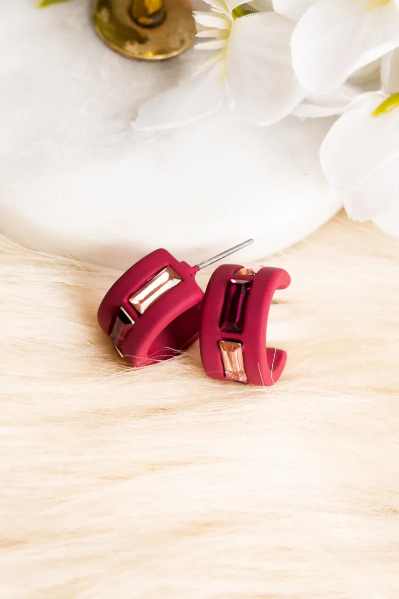 Fuchsia Ray Of Light Hoop Earrings