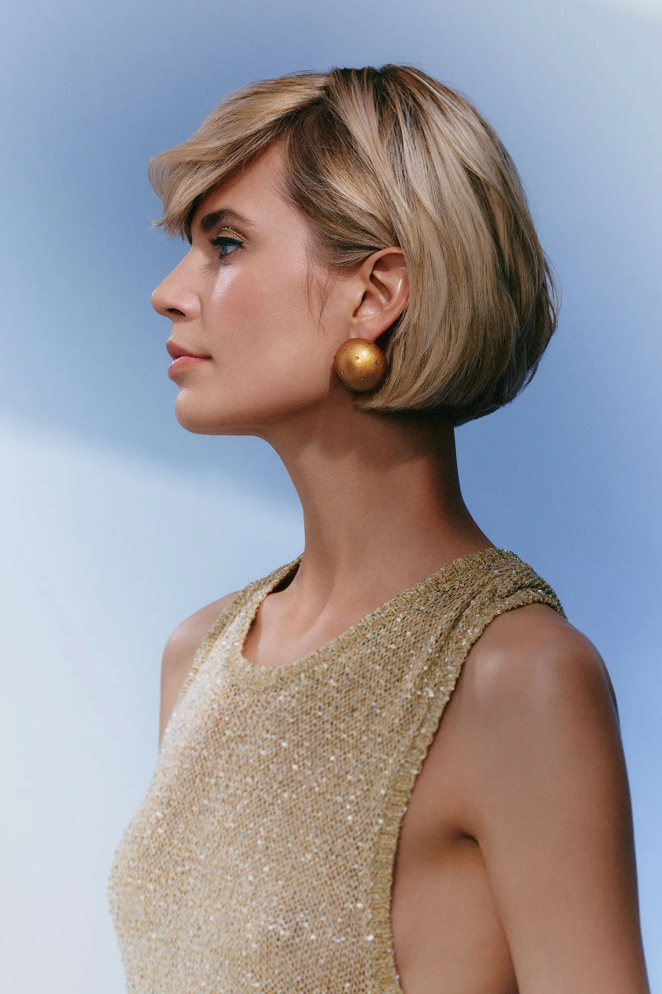 Gaia Crystal Earrings in Golden Saffron