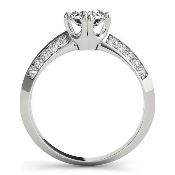 Gideon Round Center Stone Split Diamond Channel Double 4 Prong Engagement Ring
