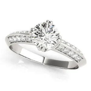 Gideon Round Center Stone Split Diamond Channel Double 4 Prong Engagement Ring