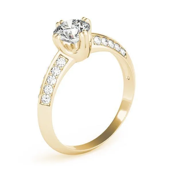 Gideon Round Center Stone Split Diamond Channel Double 4 Prong Engagement Ring