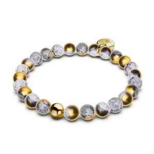 Gold Chrome x White Glitter Glass Bracelet