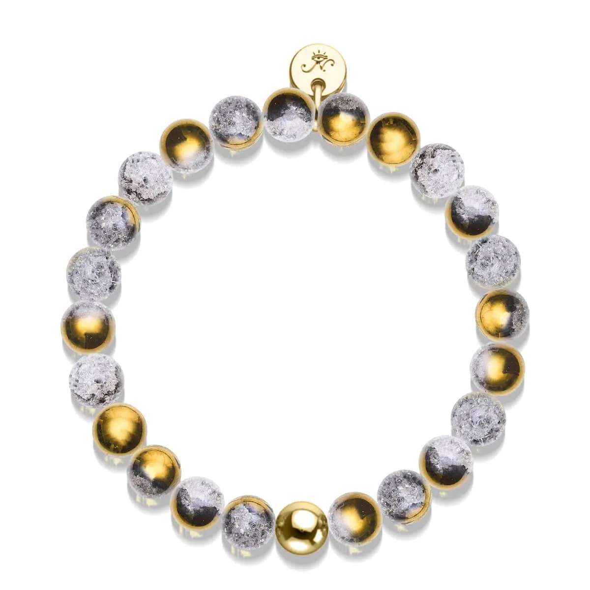 Gold Chrome x White Glitter Glass Bracelet