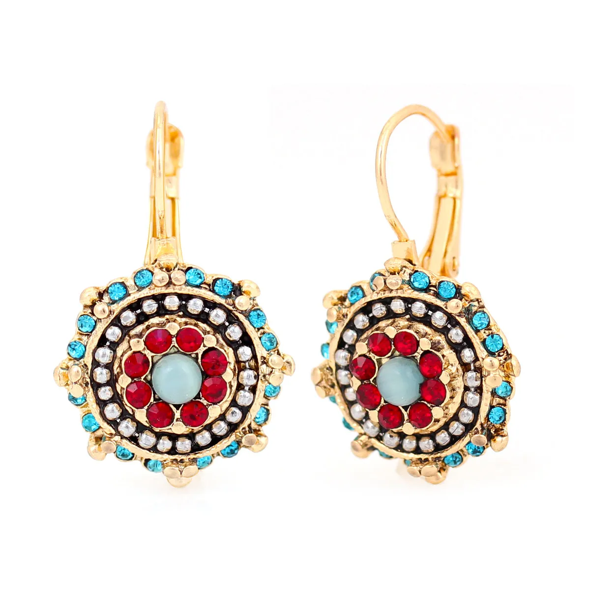 GOLD CRYSTAL  EARRING #SQ321-1759(NB16)