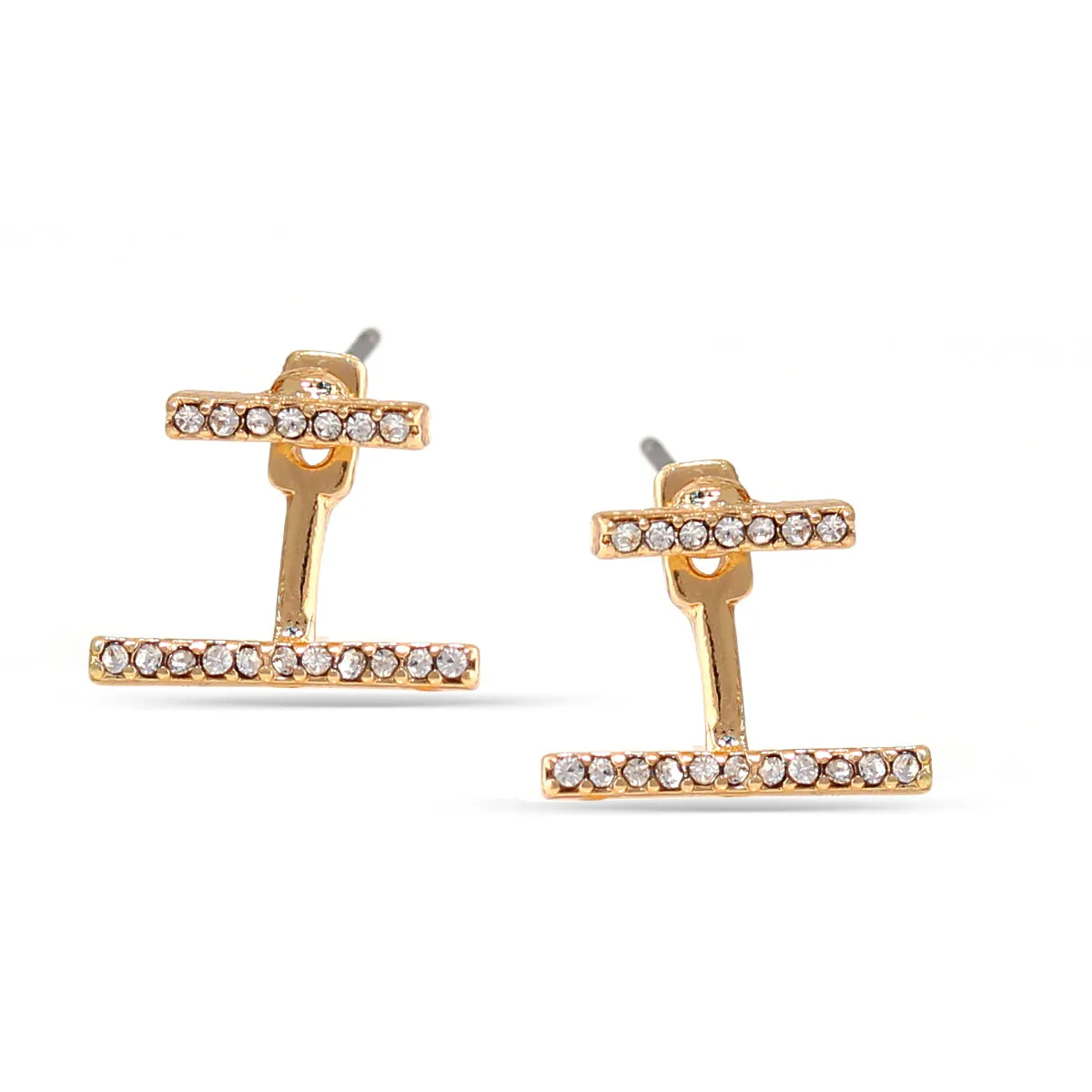 GOLD CRYSTAL POST EARRING #SQ-121905G