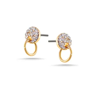 GOLD CRYSTAL STUD EARRING #SQ-121907G