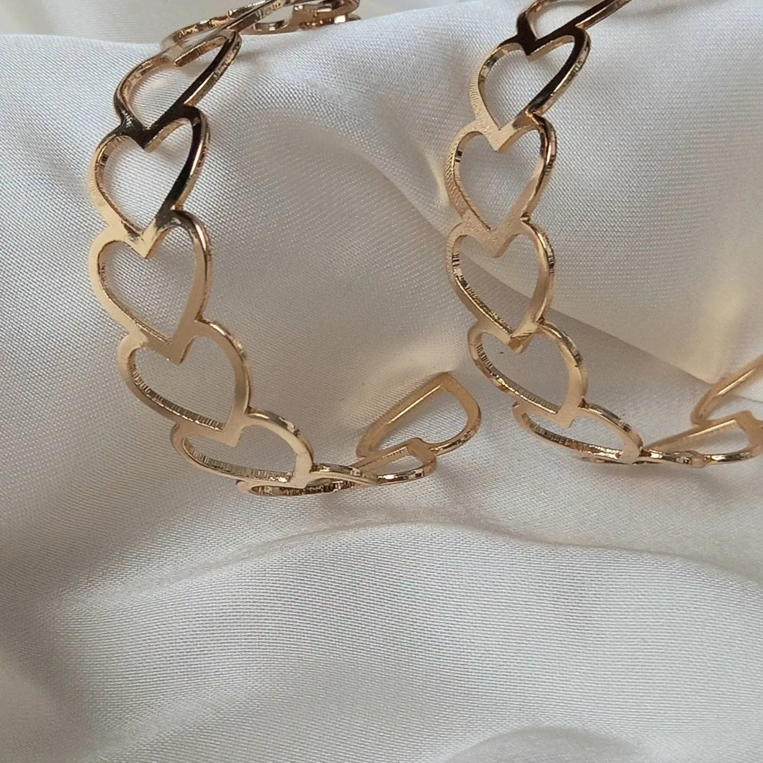 Gold Heart Hoop Earrings - Lightweight Hoop Earrings, Heart Earrings, Hoop Earrings, Cute Earrings,Gold Earrings In The UK, Gold Jewellery