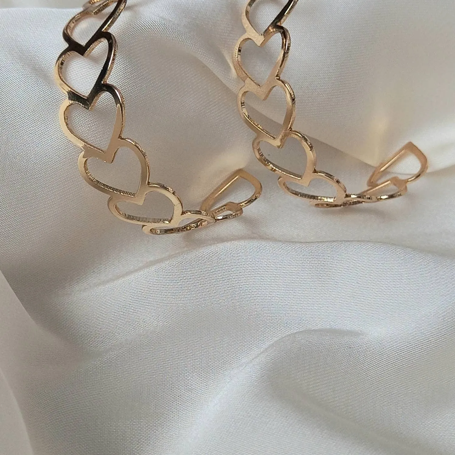 Gold Heart Hoop Earrings - Lightweight Hoop Earrings, Heart Earrings, Hoop Earrings, Cute Earrings,Gold Earrings In The UK, Gold Jewellery