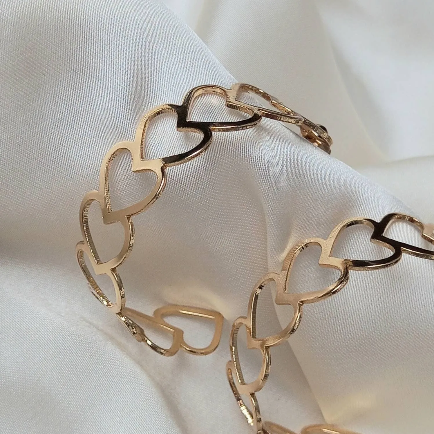 Gold Heart Hoop Earrings - Lightweight Hoop Earrings, Heart Earrings, Hoop Earrings, Cute Earrings,Gold Earrings In The UK, Gold Jewellery
