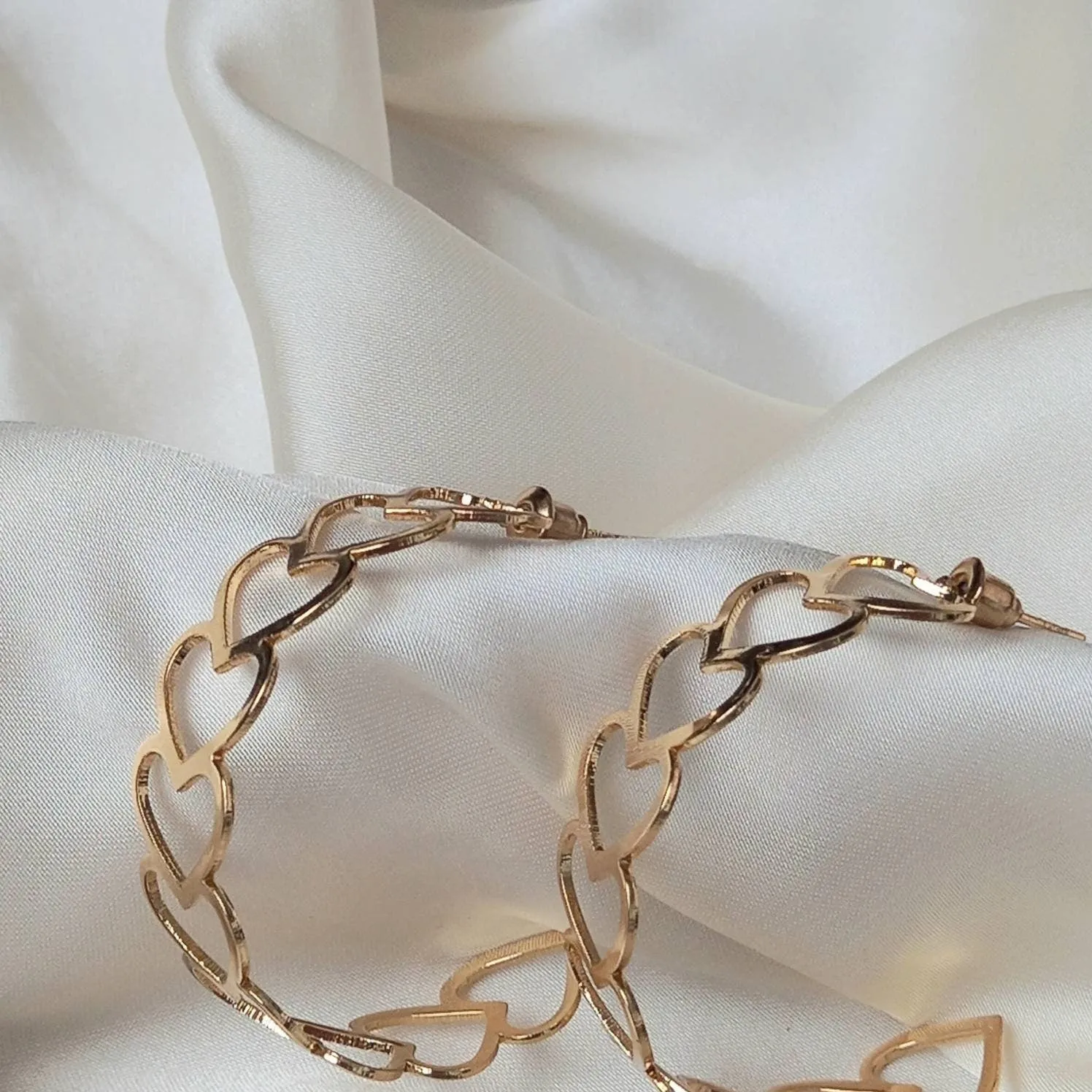 Gold Heart Hoop Earrings - Lightweight Hoop Earrings, Heart Earrings, Hoop Earrings, Cute Earrings,Gold Earrings In The UK, Gold Jewellery