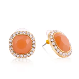 GOLD PEACH CRYSTAL STUD EARRINGS #ADX6800061 (SHAE6)