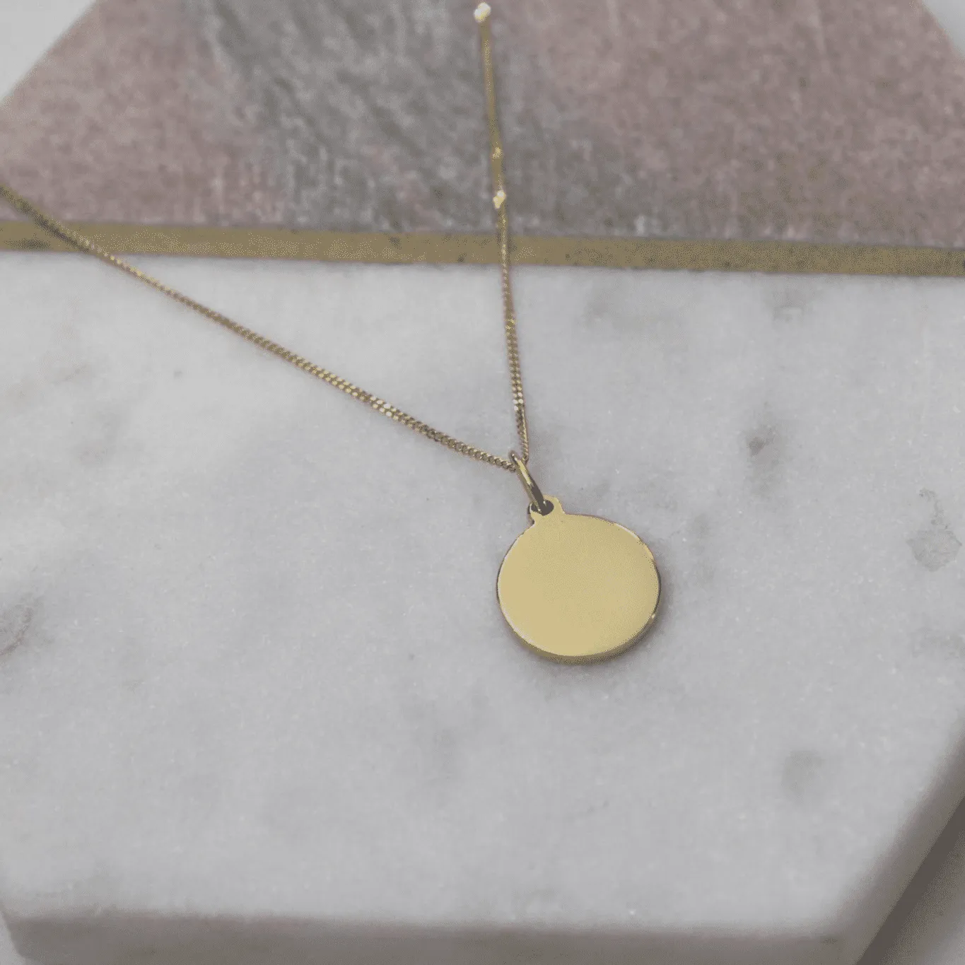 Gold Plated Disc Necklace With Free Engraving Sterling Silver