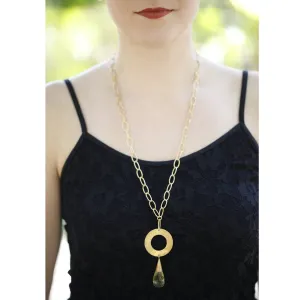Gold Plated Silver Necklace in Lemon Quartz