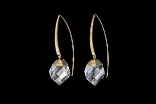 Gold Plated Sterling Silver Handcrafted Zahara Crystal Earring