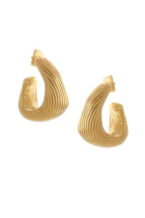 GOLD PLATED VINTAGE WAVE HOOPS