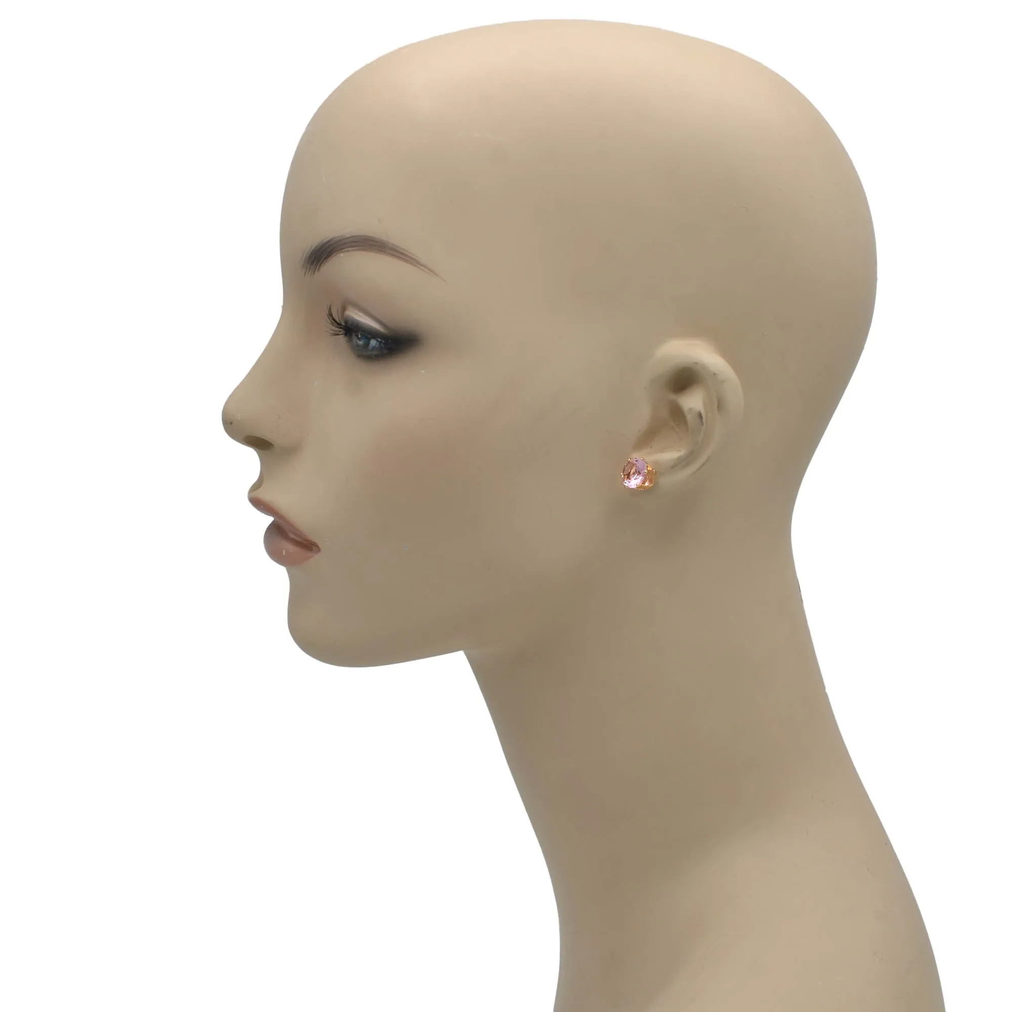 GOLD ROSE CRYSTAL 3 PAIR SET GRADUATED STUD EARRINGS #HNE86567GDRS(SE5)