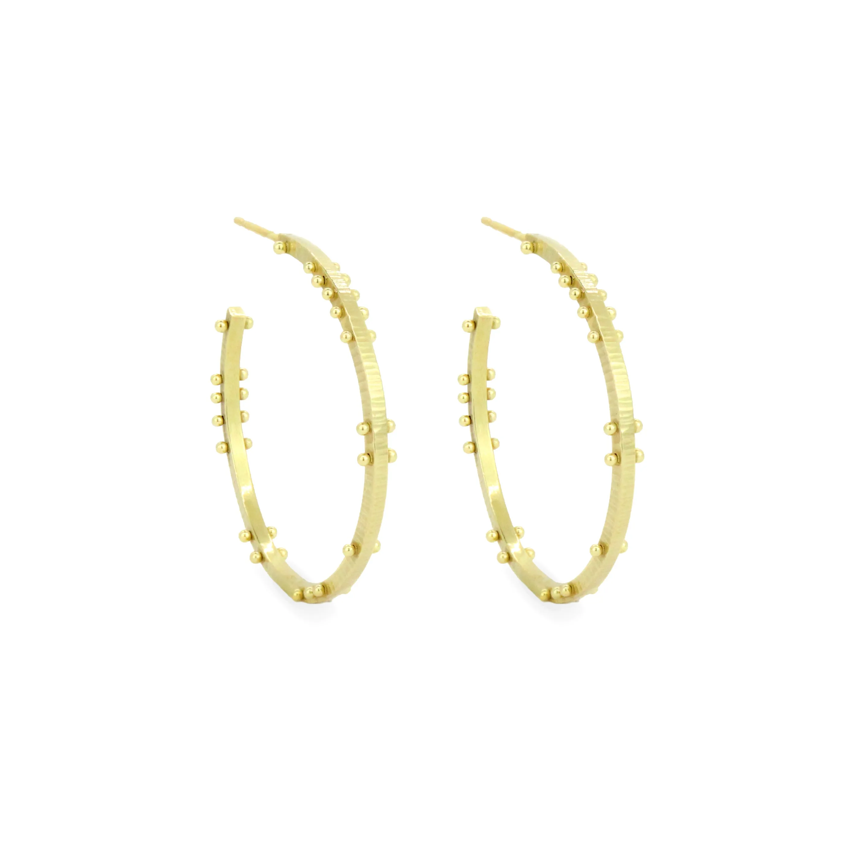 Gold Scattered Dot Hoop - Large