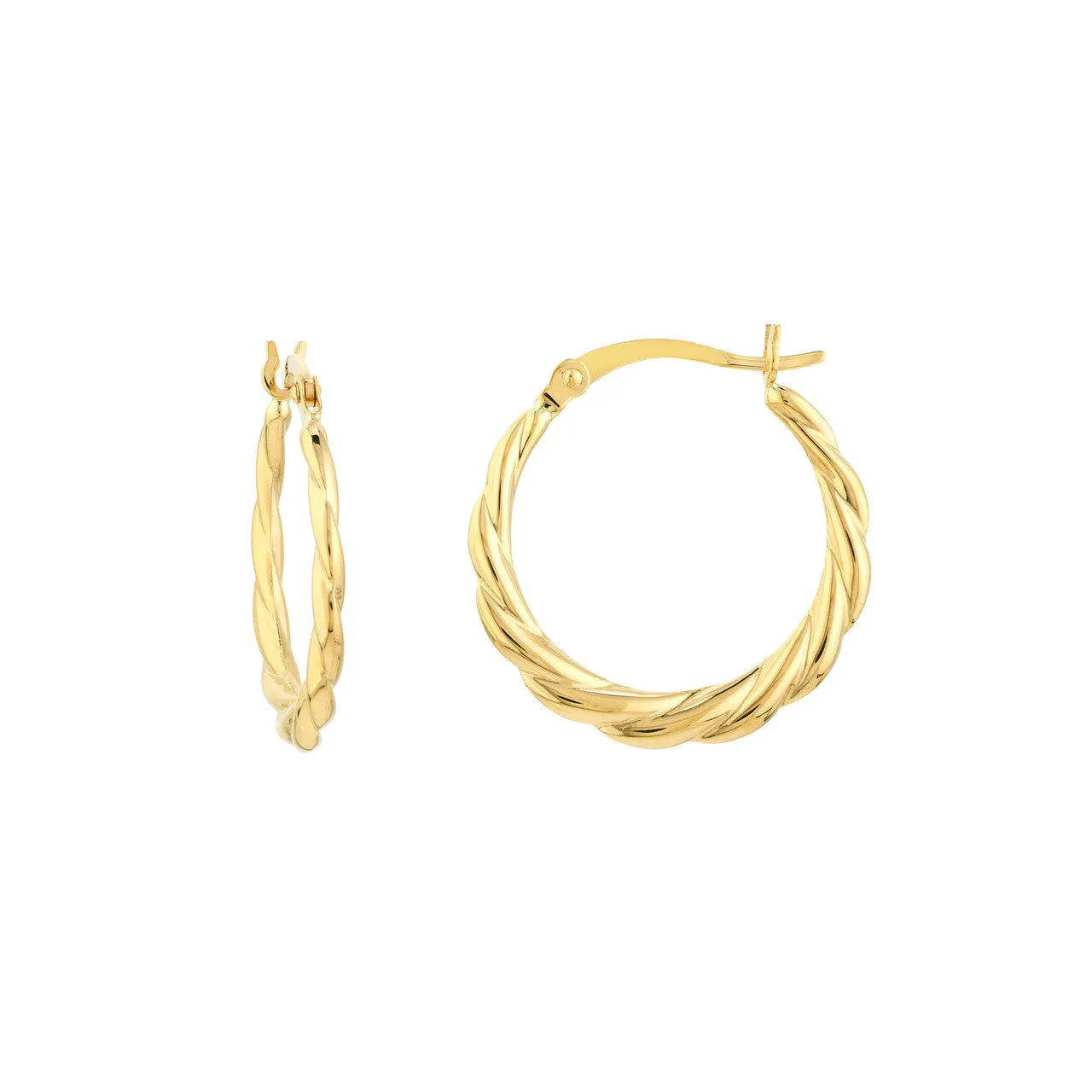 Gold Twist Hoop Earrings