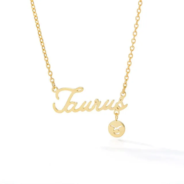 Gold Zodiac Charm Necklace