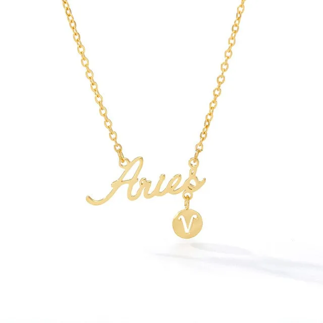 Gold Zodiac Charm Necklace