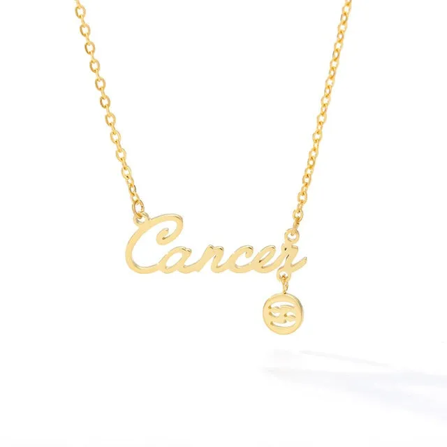 Gold Zodiac Charm Necklace