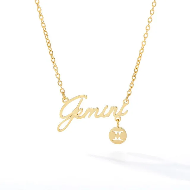 Gold Zodiac Charm Necklace