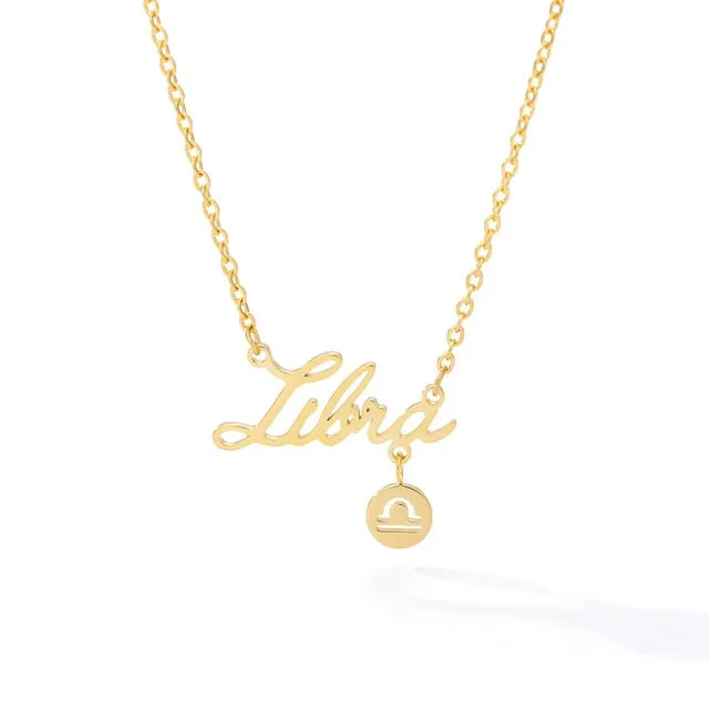 Gold Zodiac Charm Necklace