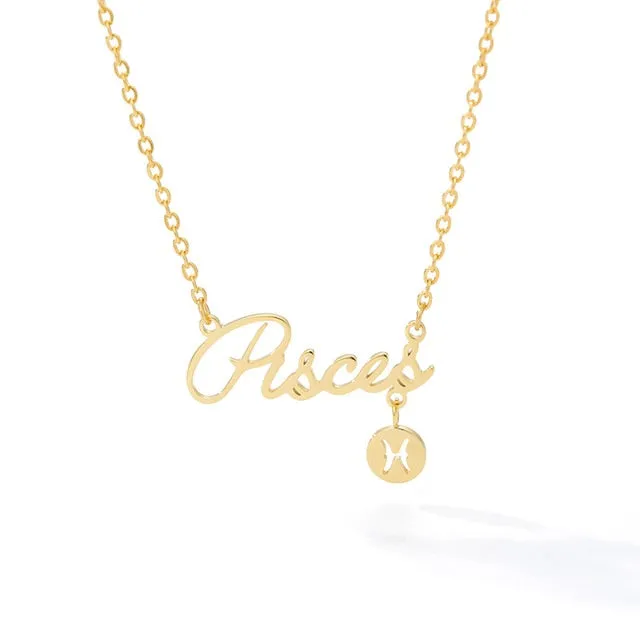 Gold Zodiac Charm Necklace